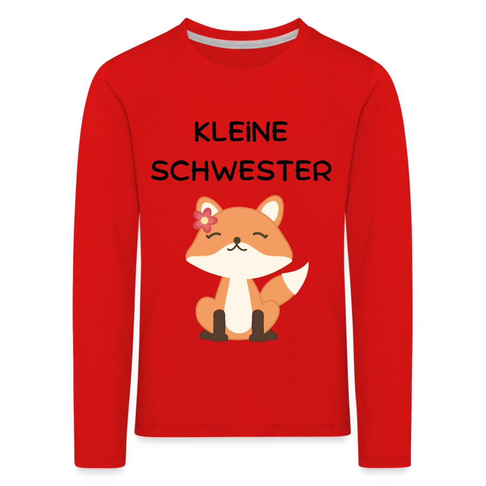 Kinder Premium Langarmshirt - Kleine Schwester Fuchs - Rot