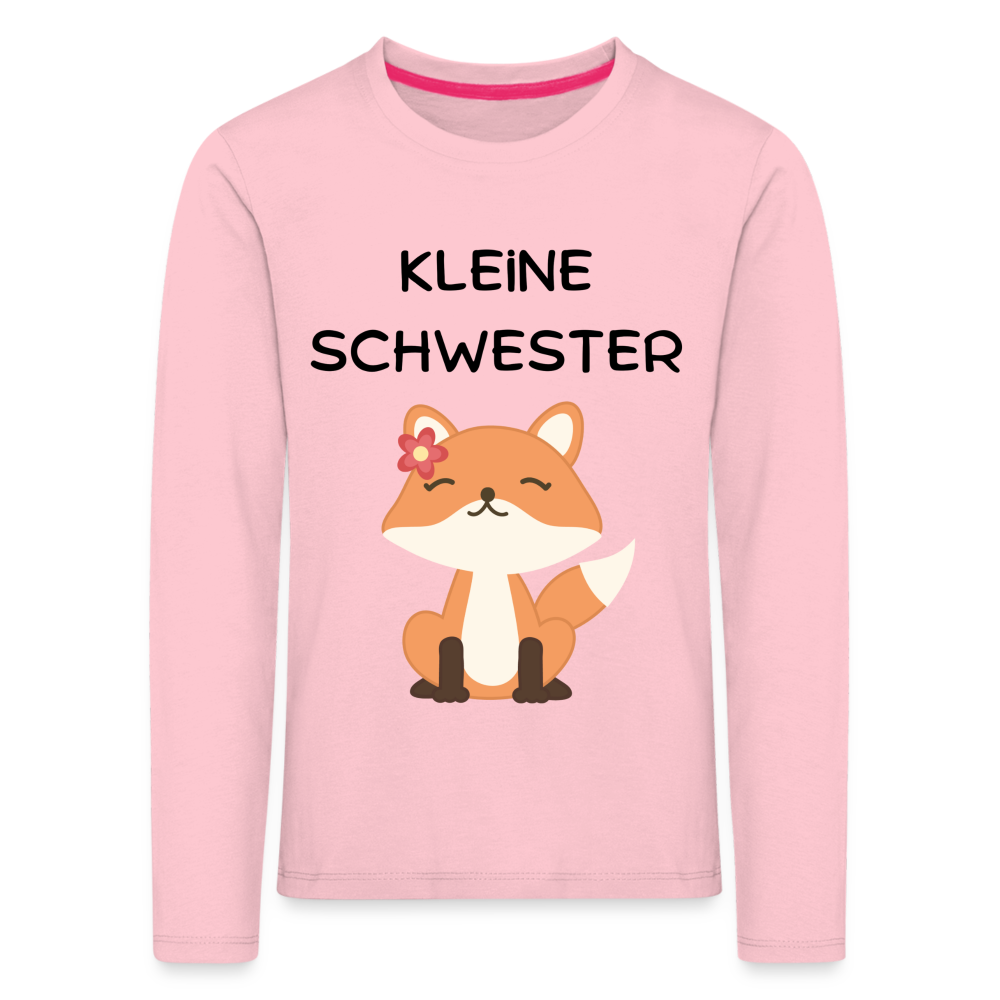 Kinder Premium Langarmshirt - Kleine Schwester Fuchs - Hellrosa