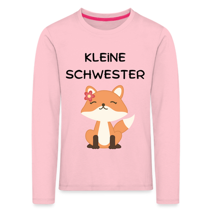 Kinder Premium Langarmshirt - Kleine Schwester Fuchs - Hellrosa