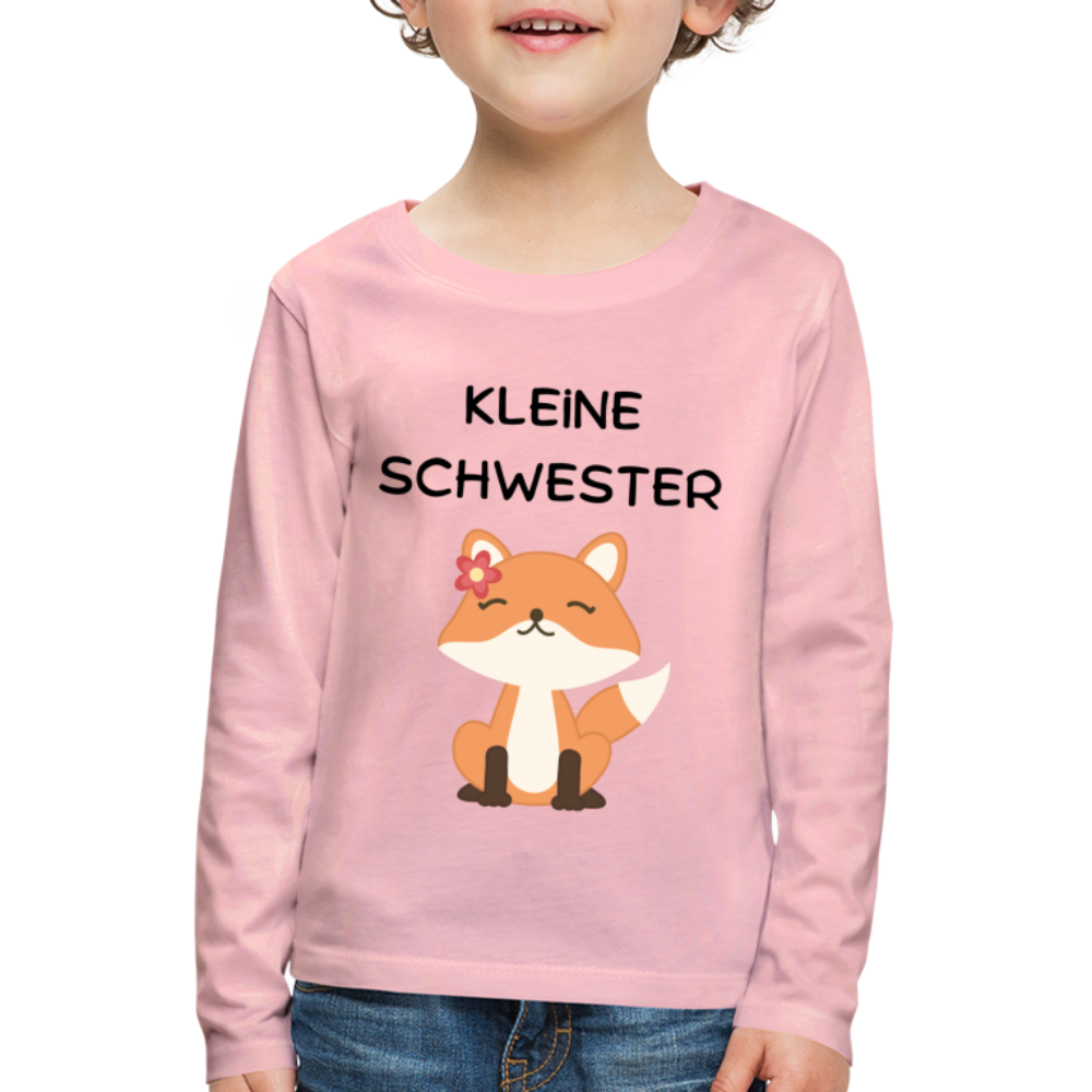 Kinder Premium Langarmshirt - Kleine Schwester Fuchs - Hellrosa