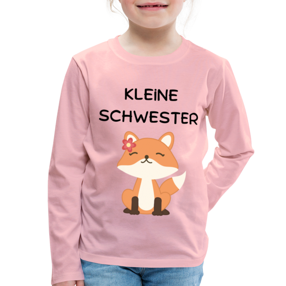 Kinder Premium Langarmshirt - Kleine Schwester Fuchs - Hellrosa