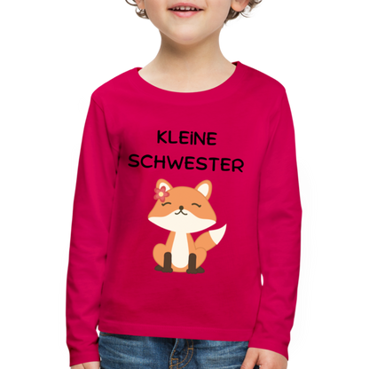 Kinder Premium Langarmshirt - Kleine Schwester Fuchs - dunkles Pink