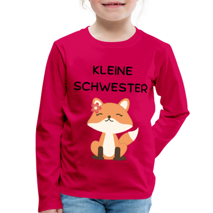 Kinder Premium Langarmshirt - Kleine Schwester Fuchs - dunkles Pink