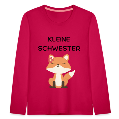 Kinder Premium Langarmshirt - Kleine Schwester Fuchs - dunkles Pink