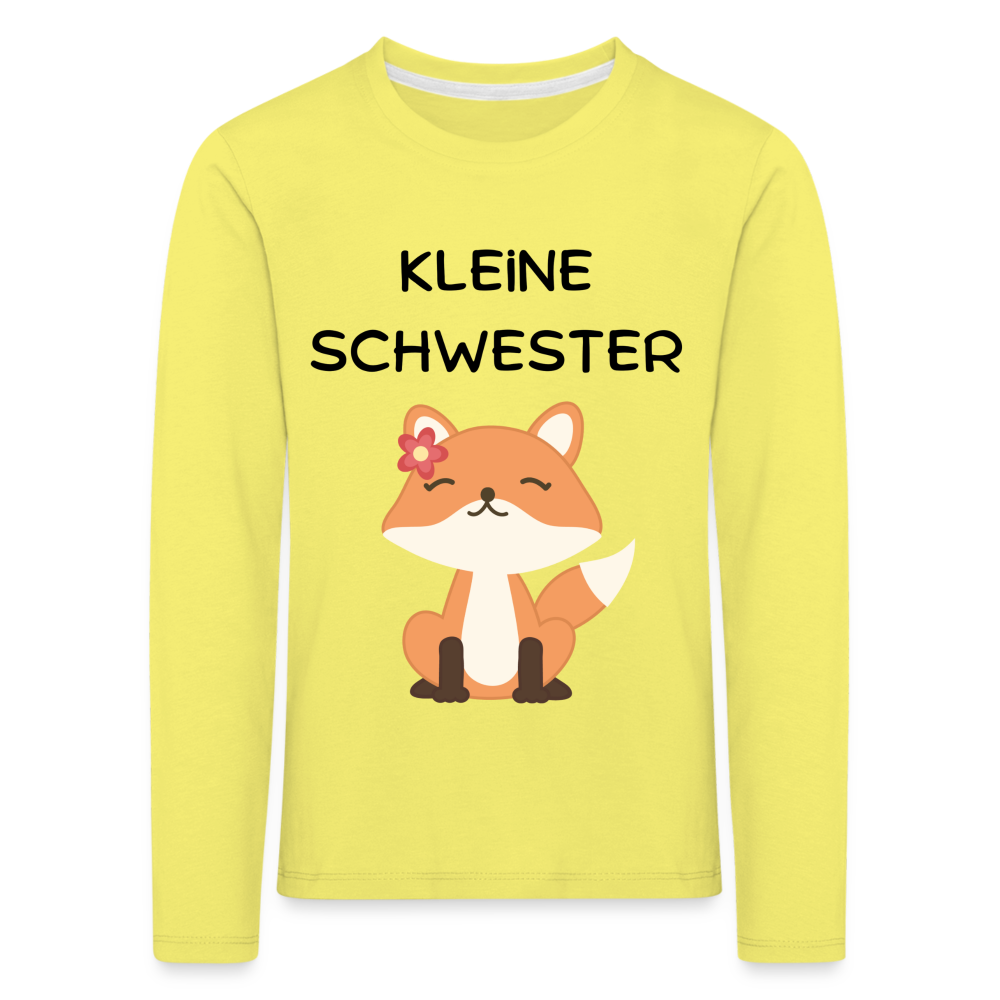 Kinder Premium Langarmshirt - Kleine Schwester Fuchs - Gelb