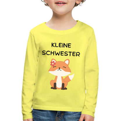 Kinder Premium Langarmshirt - Kleine Schwester Fuchs - Gelb