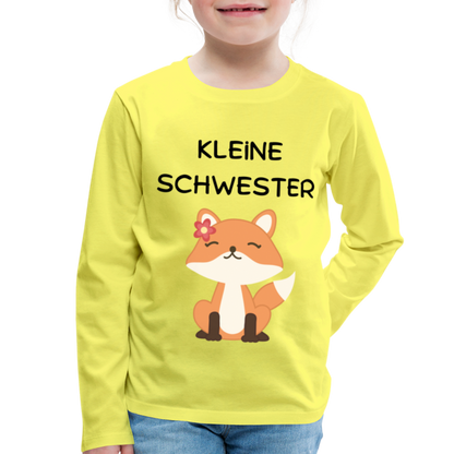 Kinder Premium Langarmshirt - Kleine Schwester Fuchs - Gelb