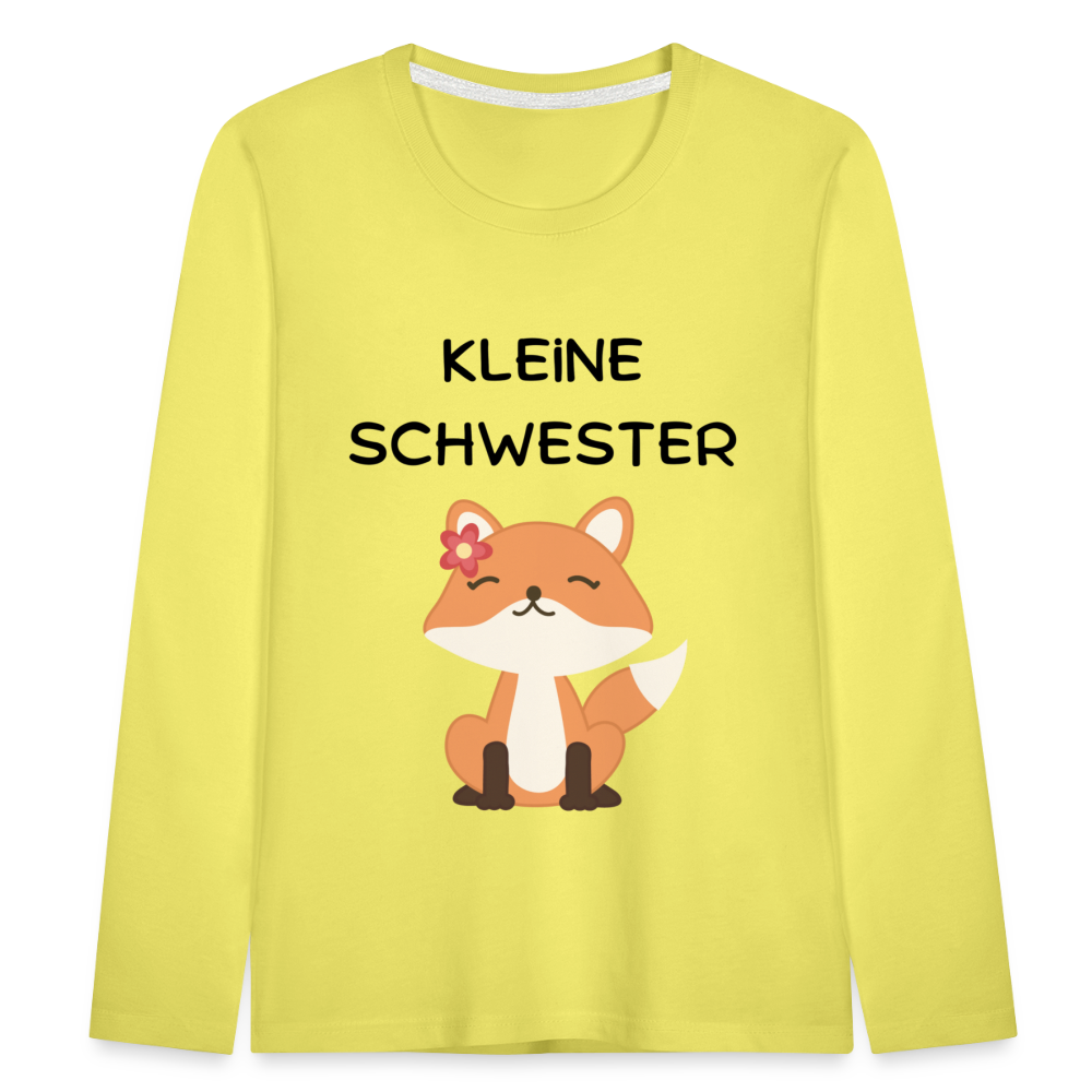 Kinder Premium Langarmshirt - Kleine Schwester Fuchs - Gelb