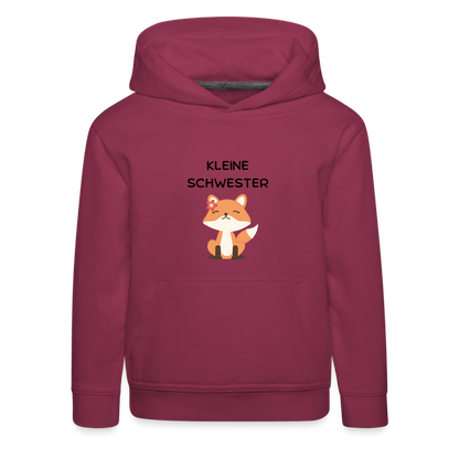 Kinder Premium Hoodie - Kleine Schwester Fuchs - Bordeaux