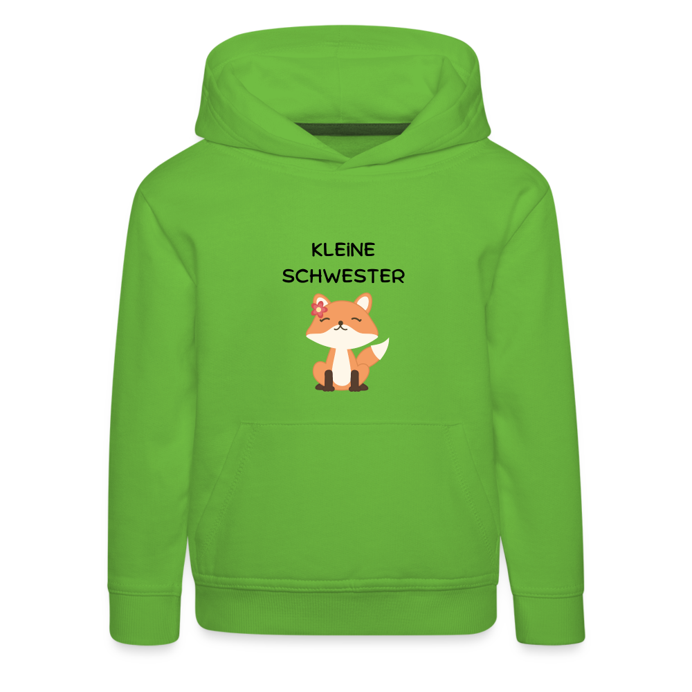 Kinder Premium Hoodie - Kleine Schwester Fuchs - Hellgrün