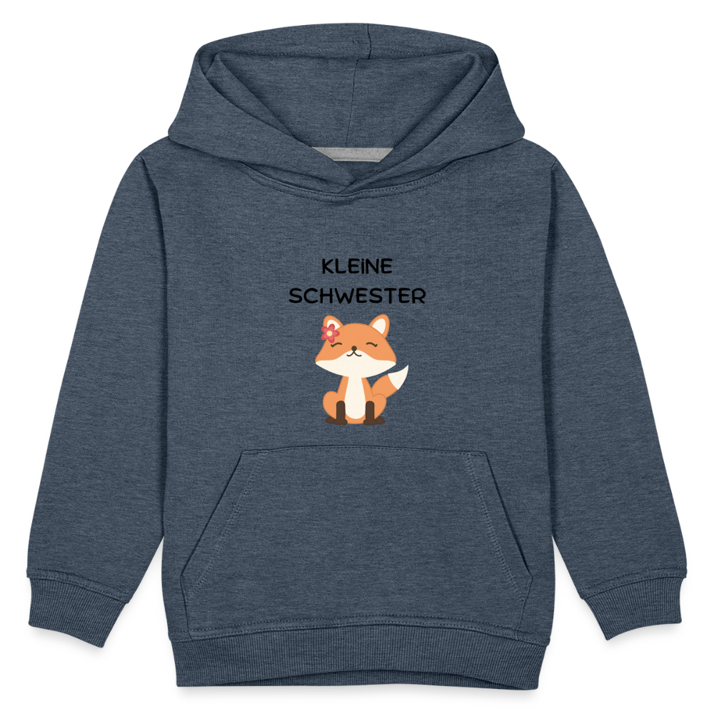 Kinder Premium Hoodie - Kleine Schwester Fuchs - Jeansblau