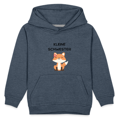 Kinder Premium Hoodie - Kleine Schwester Fuchs - Jeansblau