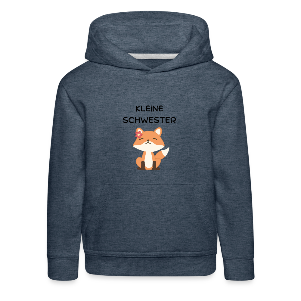 Kinder Premium Hoodie - Kleine Schwester Fuchs - Jeansblau