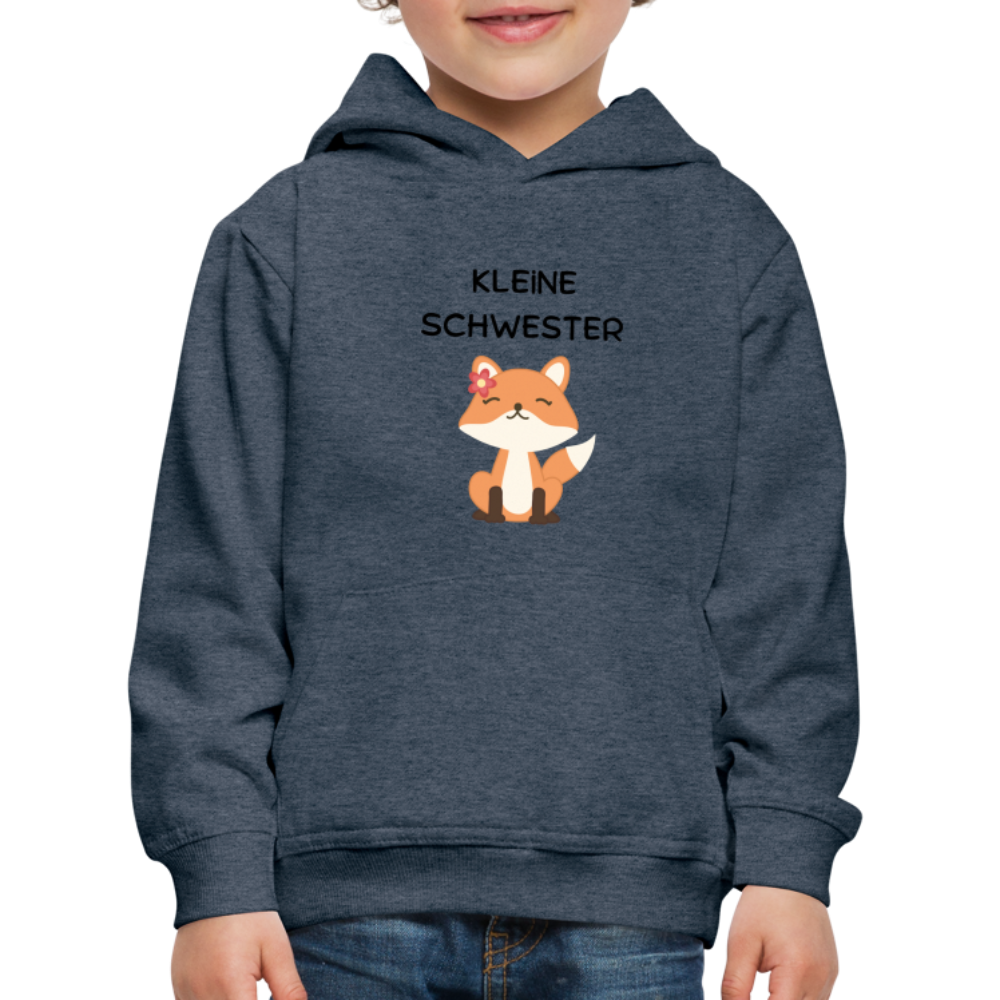 Kinder Premium Hoodie - Kleine Schwester Fuchs - Jeansblau