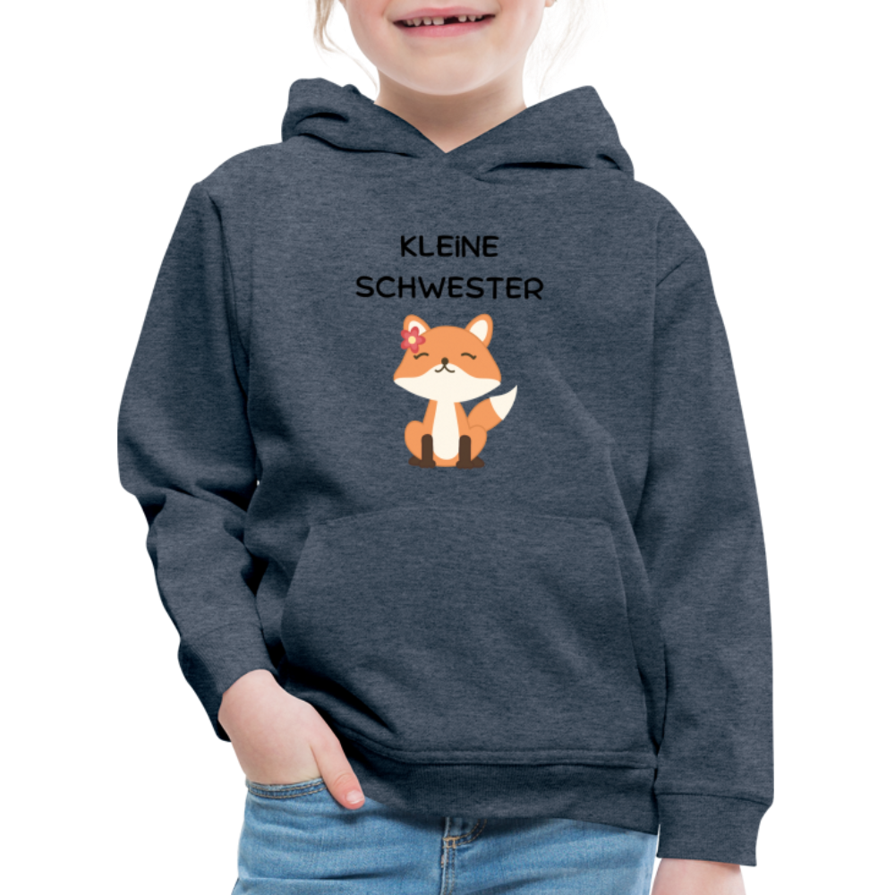 Kinder Premium Hoodie - Kleine Schwester Fuchs - Jeansblau