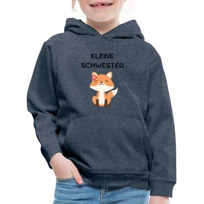 Kinder Premium Hoodie - Kleine Schwester Fuchs - Jeansblau