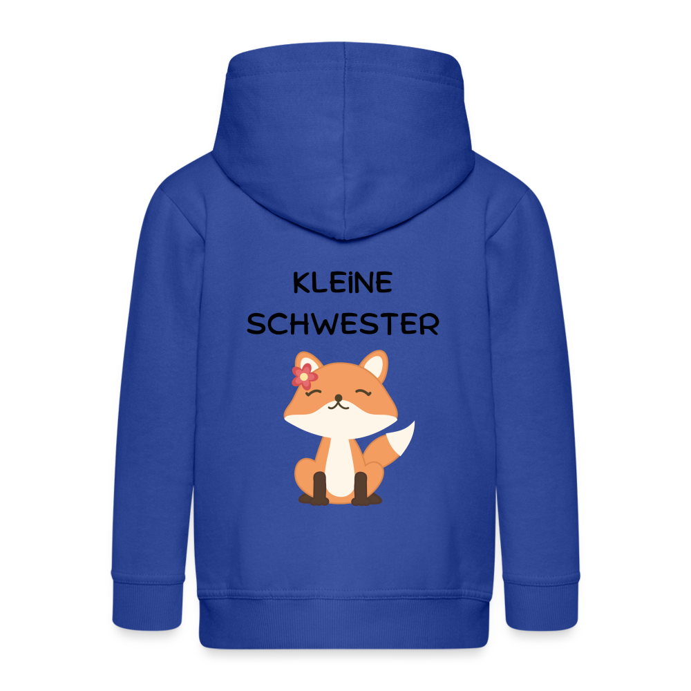 Kinder Premium Kapuzenjacke - Kleine Schwester Fuchs - Royalblau