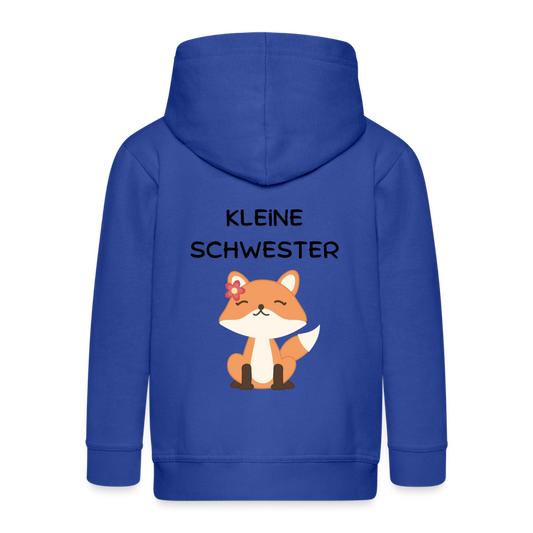 Kinder Premium Kapuzenjacke - Kleine Schwester Fuchs - Royalblau