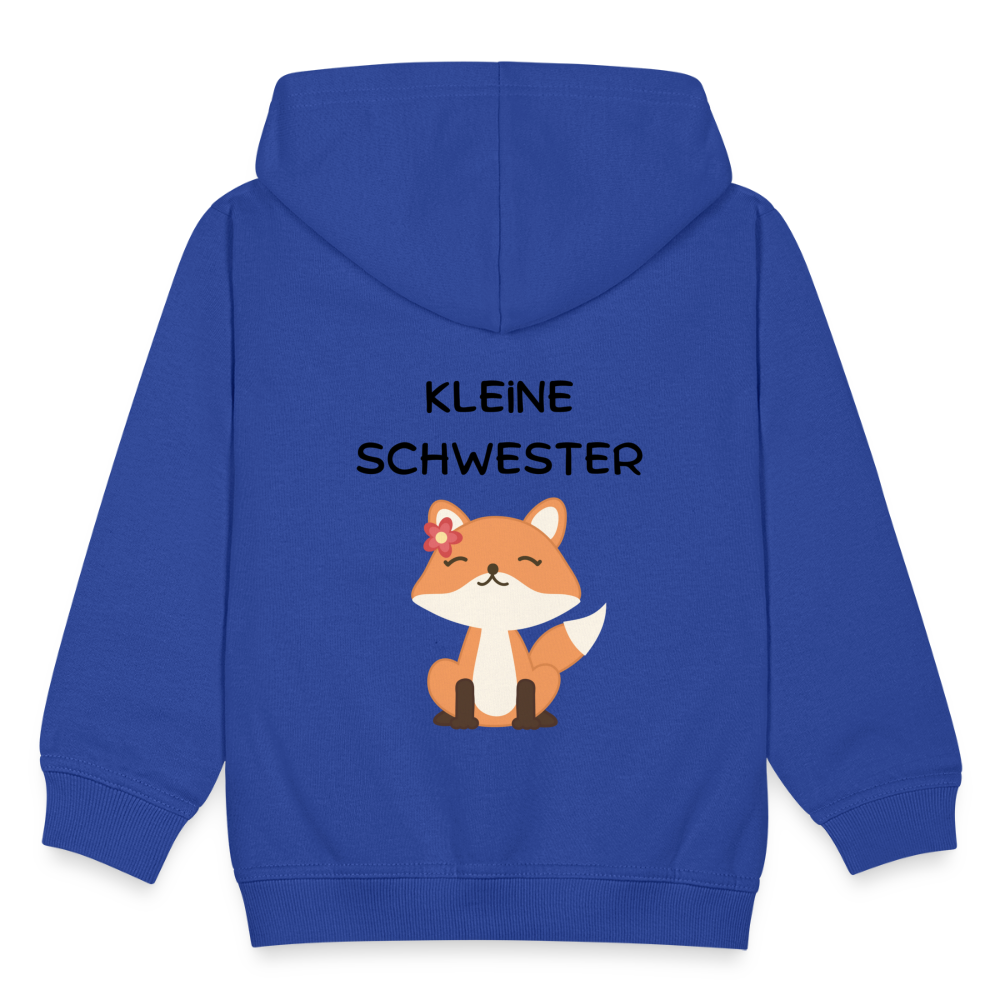 Kinder Premium Kapuzenjacke - Kleine Schwester Fuchs - Royalblau