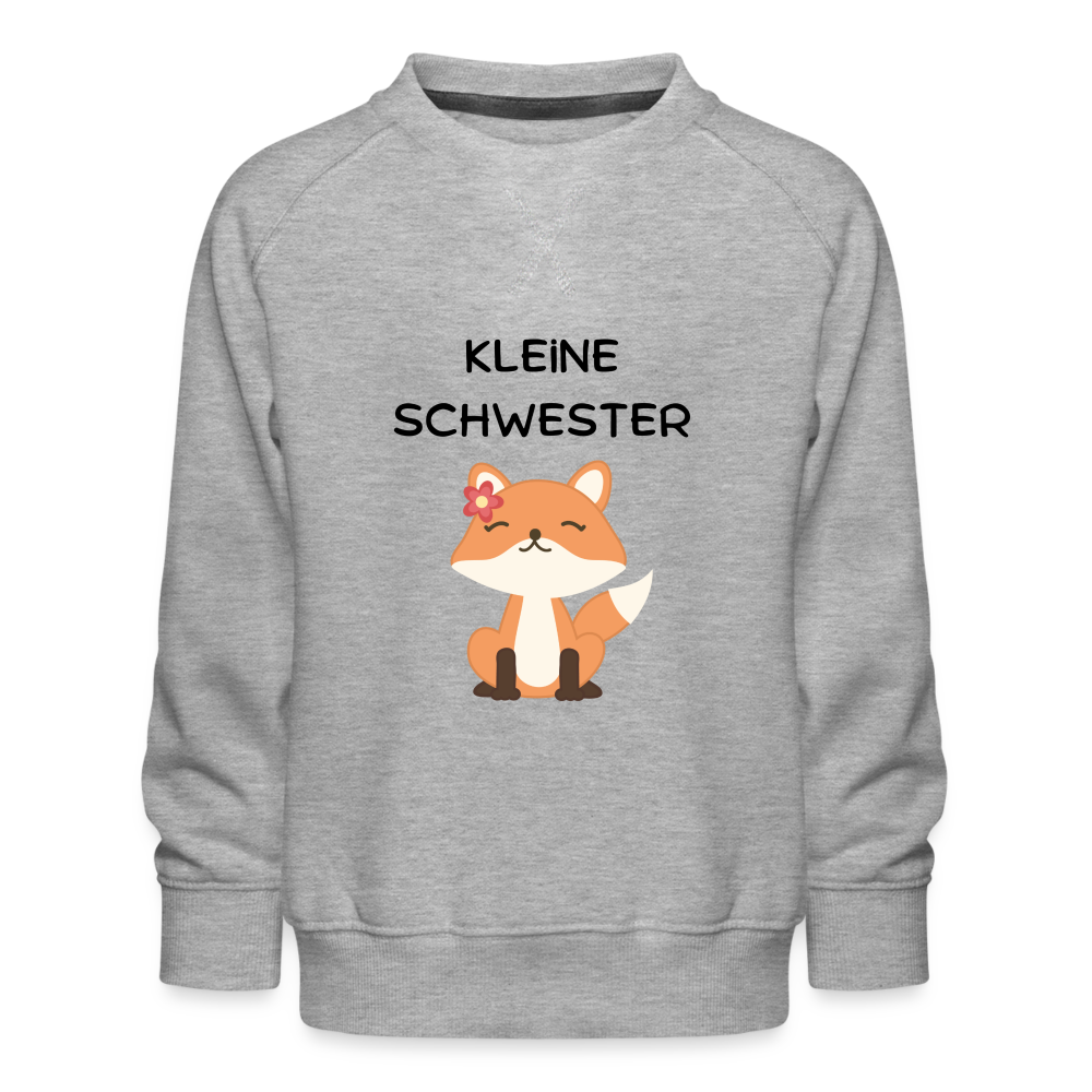 Kinder Premium Pullover - Kleine Schwester Fuchs - Grau meliert