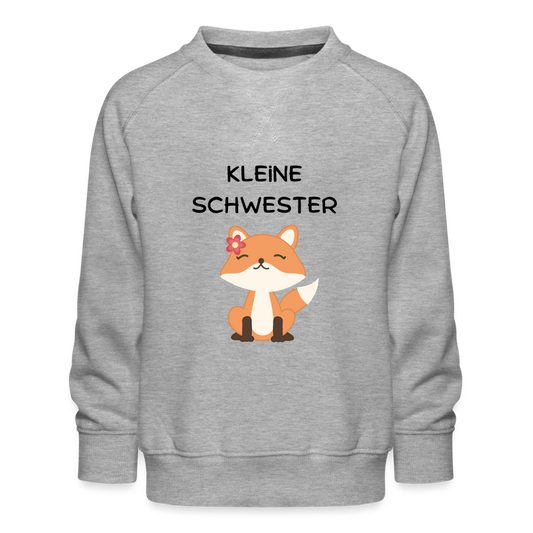 Kinder Premium Pullover - Kleine Schwester Fuchs - Grau meliert