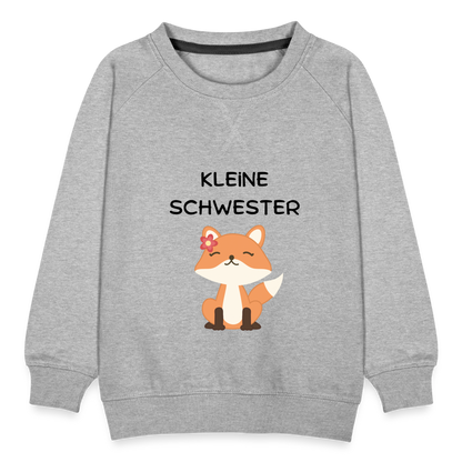 Kinder Premium Pullover - Kleine Schwester Fuchs - Grau meliert