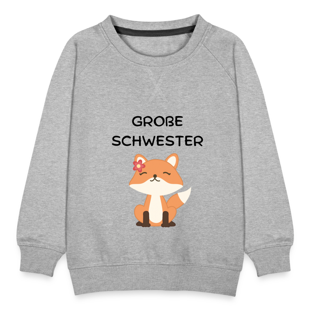 Kinder Premium Pullover - Große Schwester Fuchs - Grau meliert