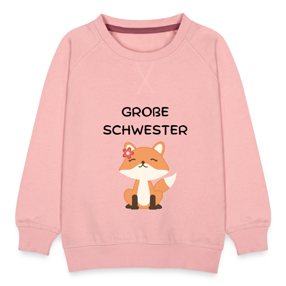 Kinder Premium Pullover - Große Schwester Fuchs - Kristallrosa