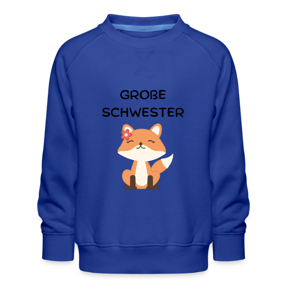 Kinder Premium Pullover - Große Schwester Fuchs - Royalblau