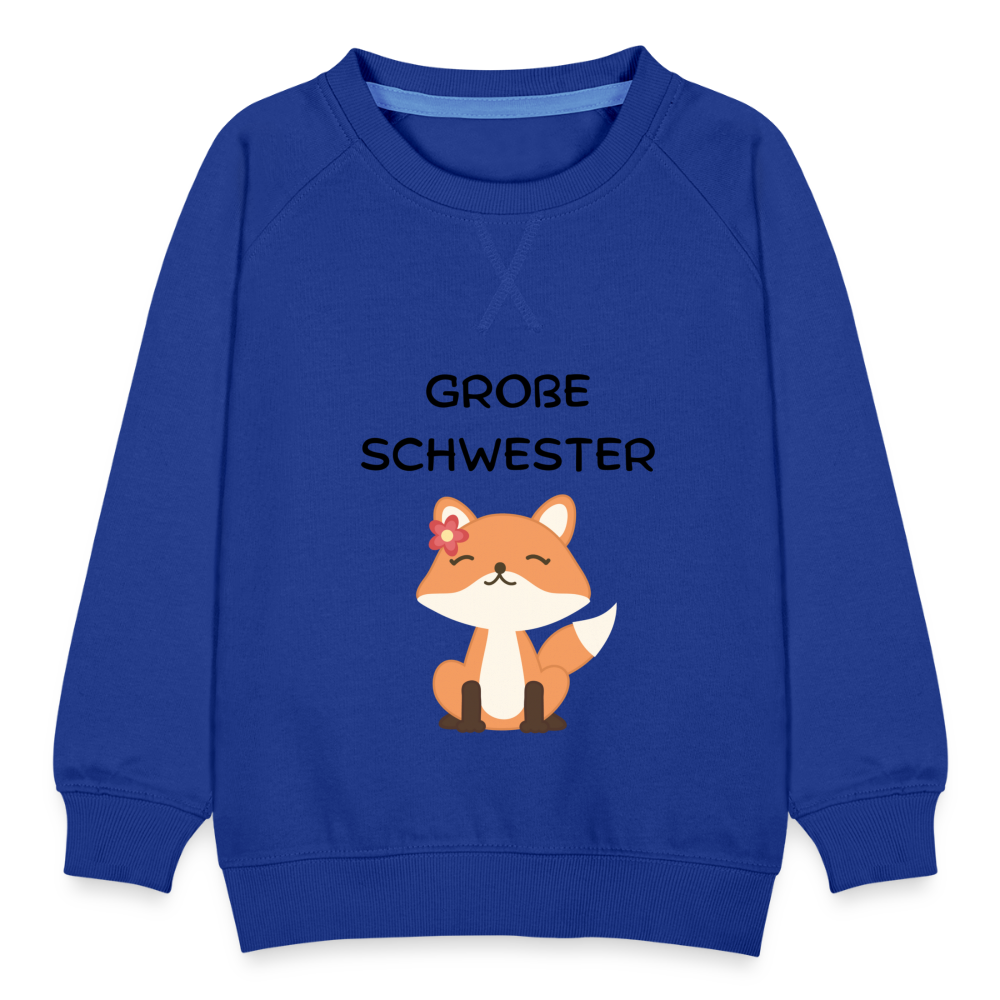 Kinder Premium Pullover - Große Schwester Fuchs - Royalblau