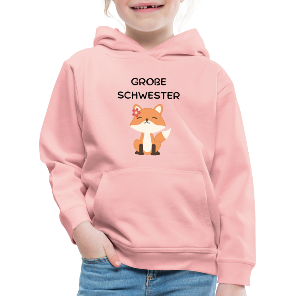 Kinder Premium Hoodie - Große Schwester Fuchs - Kristallrosa