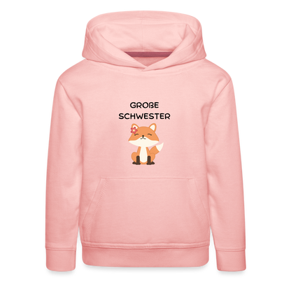 Kinder Premium Hoodie - Große Schwester Fuchs - Kristallrosa