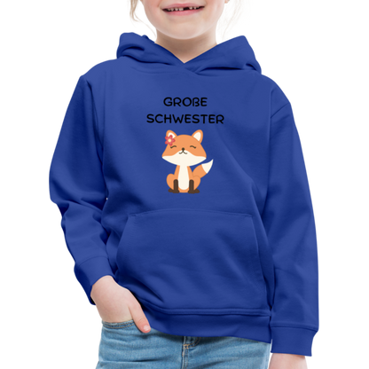 Kinder Premium Hoodie - Große Schwester Fuchs - Royalblau