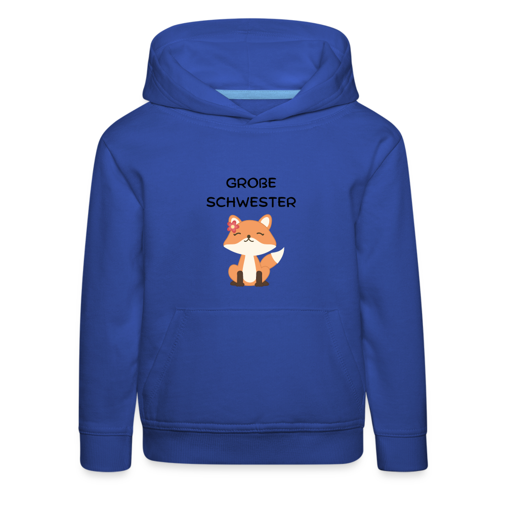 Kinder Premium Hoodie - Große Schwester Fuchs - Royalblau