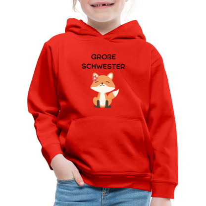 Kinder Premium Hoodie - Große Schwester Fuchs - Rot