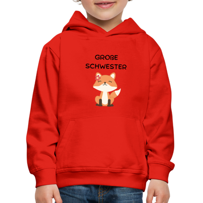 Kinder Premium Hoodie - Große Schwester Fuchs - Rot