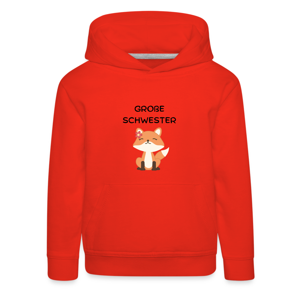 Kinder Premium Hoodie - Große Schwester Fuchs - Rot