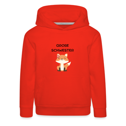 Kinder Premium Hoodie - Große Schwester Fuchs - Rot