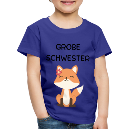 Kinder Premium T-Shirt - Große Schwester Fuchs - Königsblau