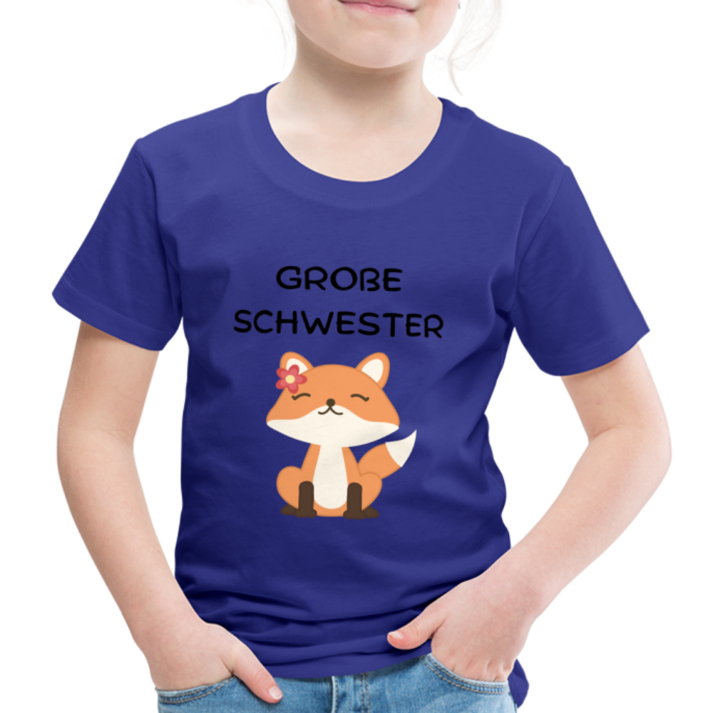 Kinder Premium T-Shirt - Große Schwester Fuchs - Königsblau