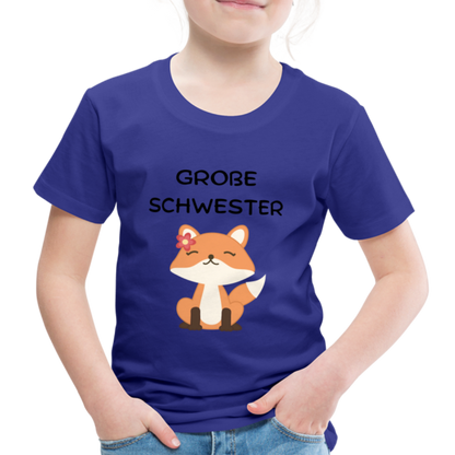 Kinder Premium T-Shirt - Große Schwester Fuchs - Königsblau