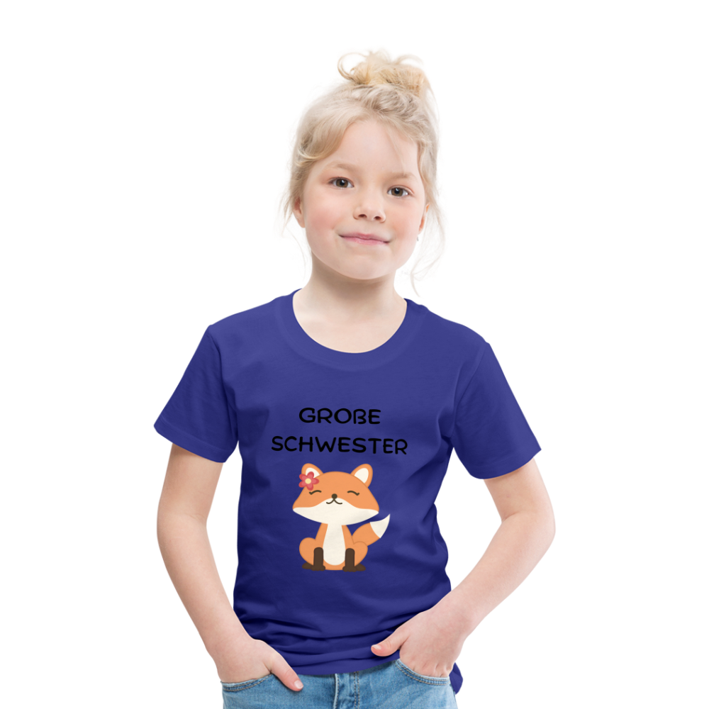 Kinder Premium T-Shirt - Große Schwester Fuchs - Königsblau