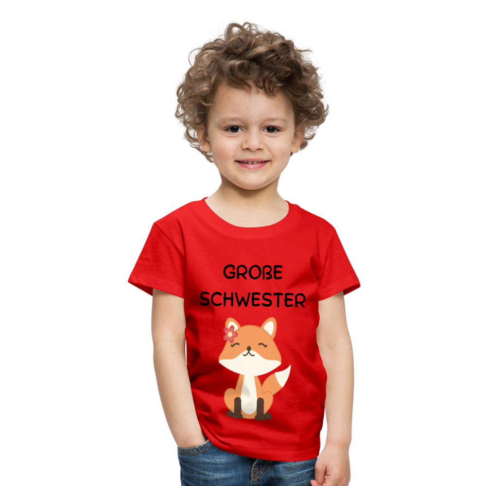 Kinder Premium T-Shirt - Große Schwester Fuchs - Rot