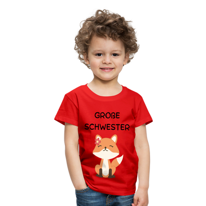 Kinder Premium T-Shirt - Große Schwester Fuchs - Rot