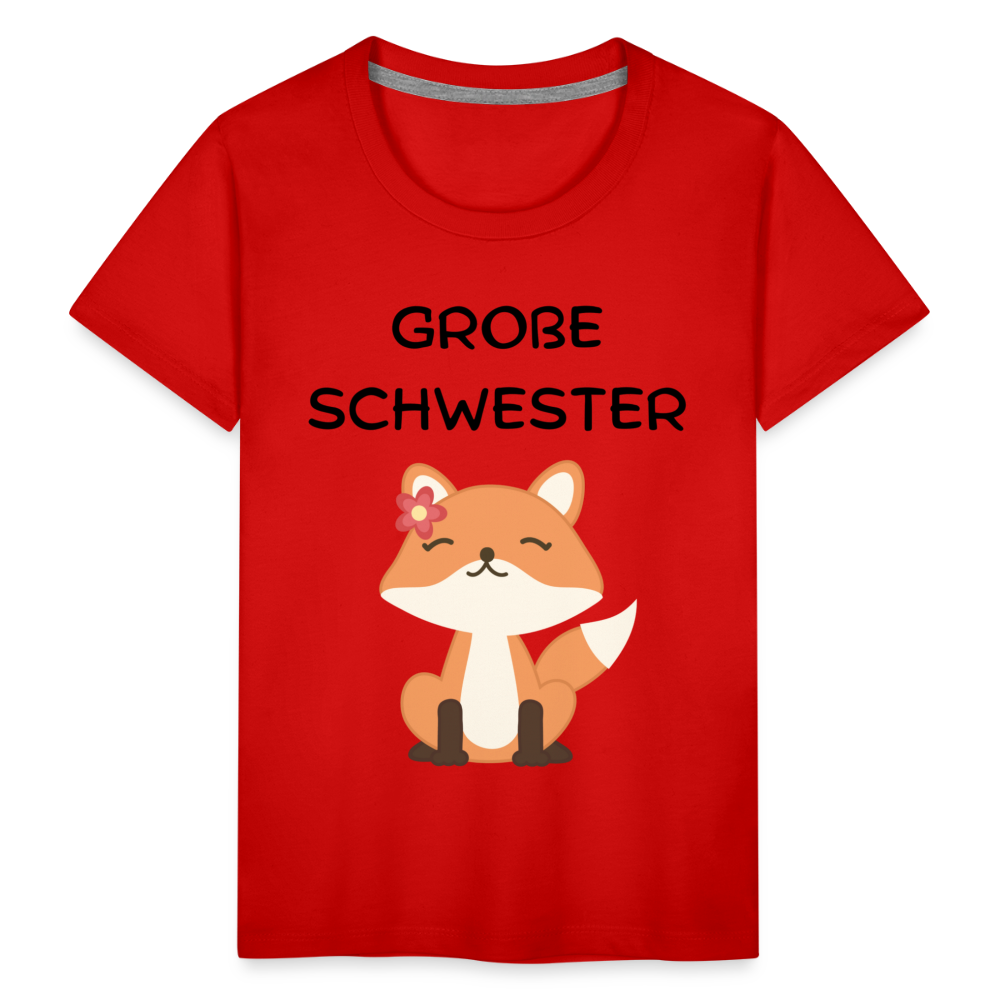 Kinder Premium T-Shirt - Große Schwester Fuchs - Rot