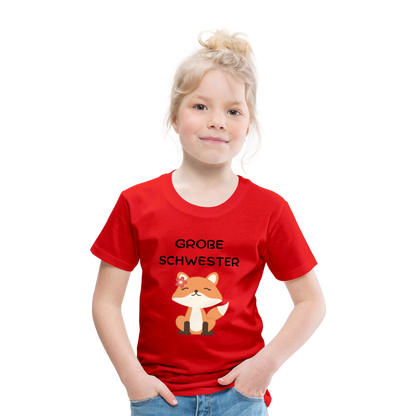 Kinder Premium T-Shirt - Große Schwester Fuchs - Rot