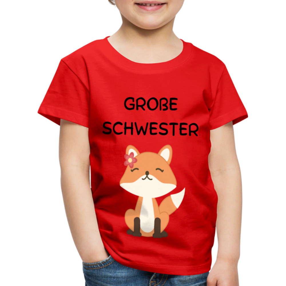 Kinder Premium T-Shirt - Große Schwester Fuchs - Rot