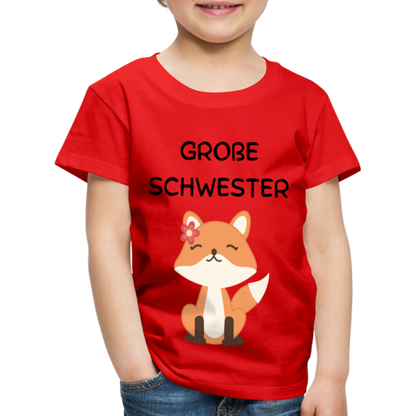 Kinder Premium T-Shirt - Große Schwester Fuchs - Rot