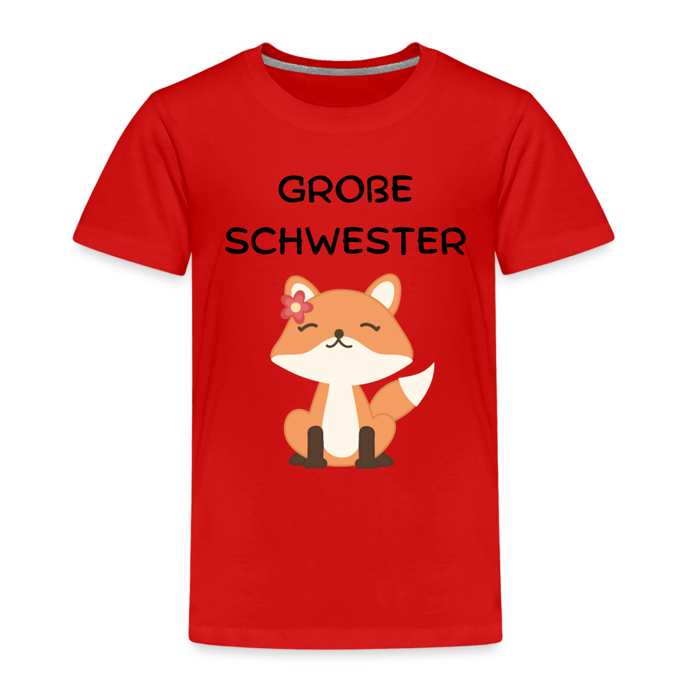 Kinder Premium T-Shirt - Große Schwester Fuchs - Rot