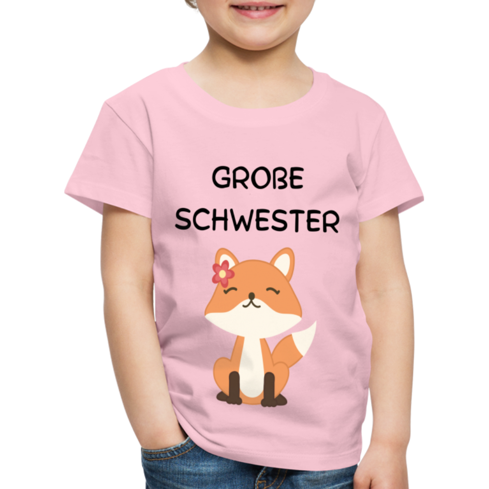 Kinder Premium T-Shirt - Große Schwester Fuchs - Hellrosa